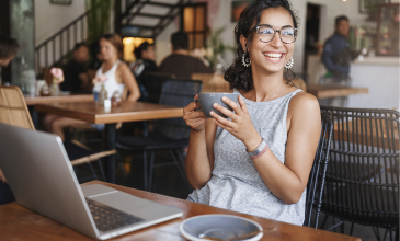 Young woman smiles